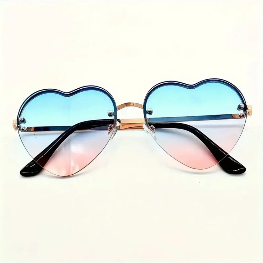 Glasses, Heartfelt Style, Pink, White & Blue, NEW, Trendy